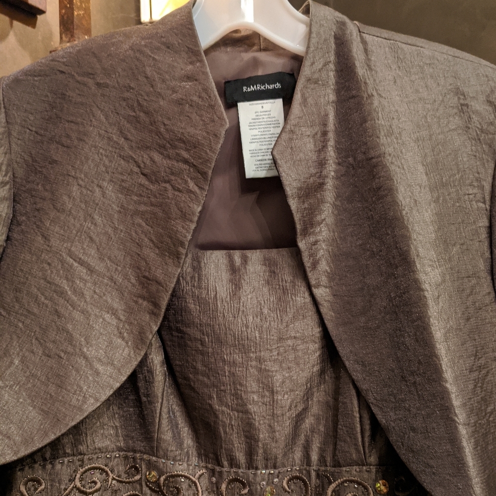 R&M Richards Beautiful Cocoa-Colored Dress - image 5